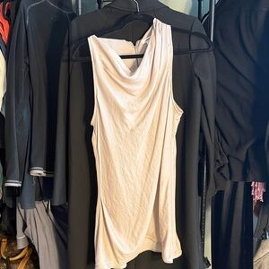 Helmut Lang Cream Drape Tank Top